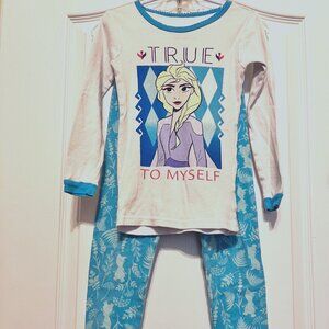 Disney Frozen II  True To Myself Girls Size 6X 2 Piece Pajama Set-Blue & White